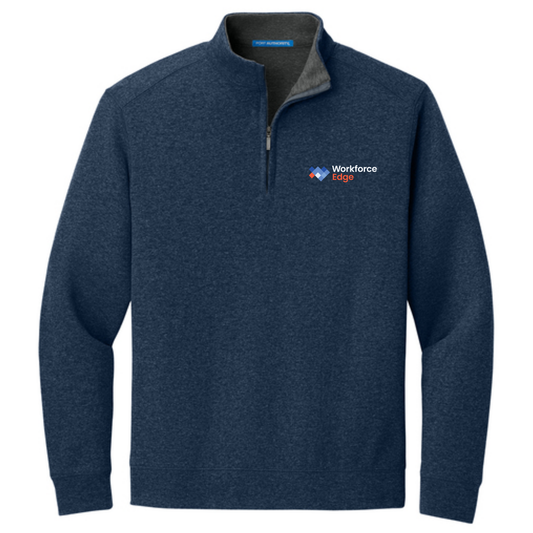 Port Authority® Interlock 1/4-Zip - Estate Blue Heather/Charcoal