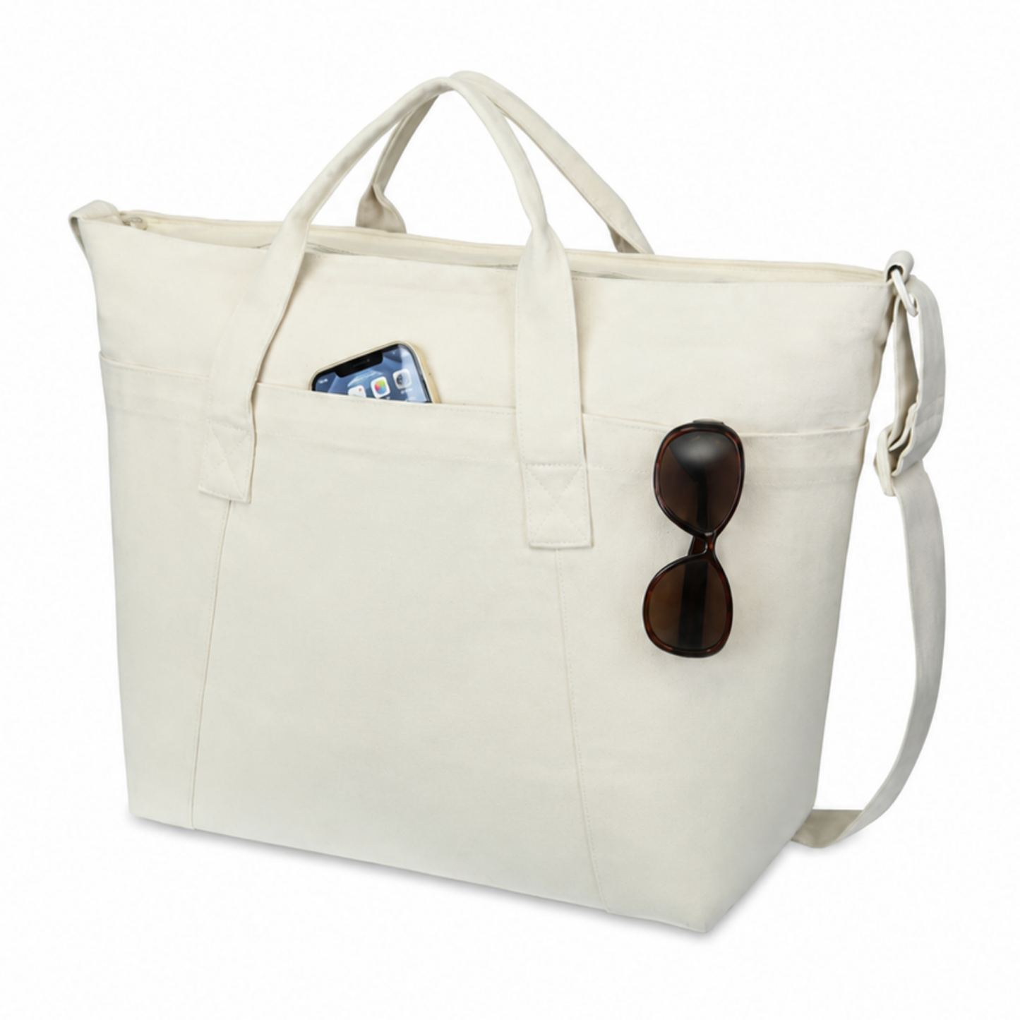 Recycled Cotton Weekender Tote - AWARE™ - Natural